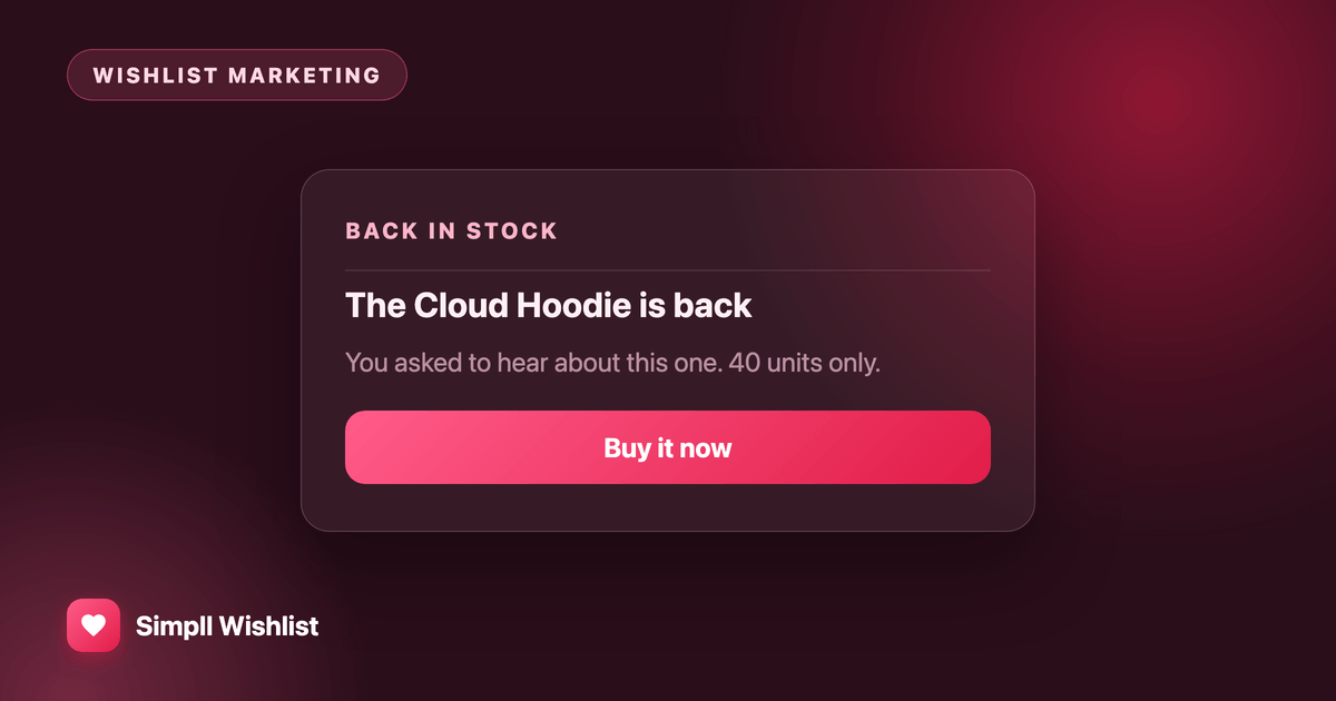 Back-in-stock emails that convert, showing the anatomy of the alert: send immediately, name the product, one button, real scarcity.